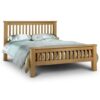 Achaia Wooden High Foot End King Size Bed In Oak