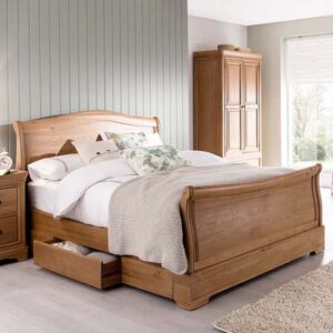 Carman Wooden Double Bed In Natural