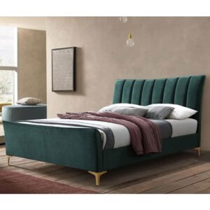 Claver Fabric Double Bed In Green