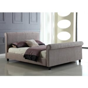 Jasiri Chenille Fabric Double Bed In Mink