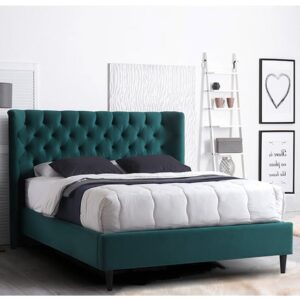 Mallor Tactile Fabric Double Bed In Green