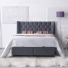 Mayfair Tactile Fabric Storage Double Bed In Grey