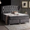 Safran Double Storage Bed In Grey Marvel Fabric