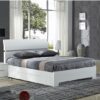 Walvia Wooden Double Bed In White High Gloss With 4 Drawers
