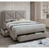 Cezanne Fabric King Size Bed With Drawers In Mink