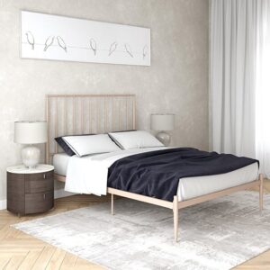 Giulio Metal Double Bed In Millennial Pink