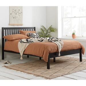 Novo Wooden Double Bed In Black