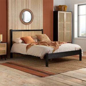 Coralie Wooden Double Bed In Black