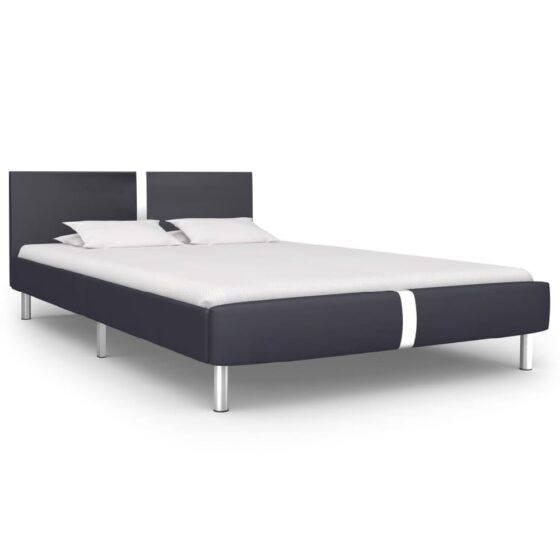 Anaheim Faux Leather Double Bed In Black