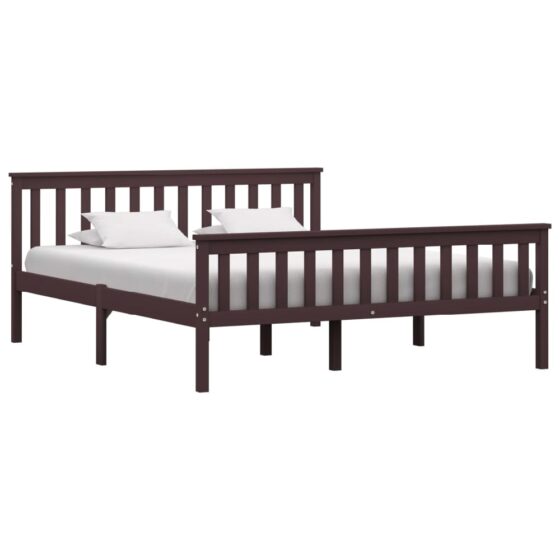 Chilliwack Wooden King Size Bed In Dark Brown