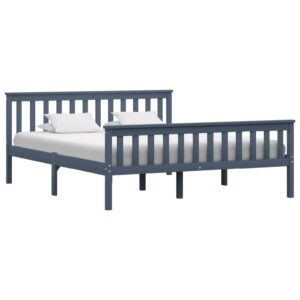 Chilliwack Wooden King Size Bed In Grey