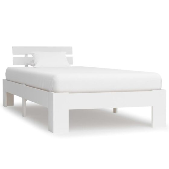 Absecon Wooden Single Bed In White