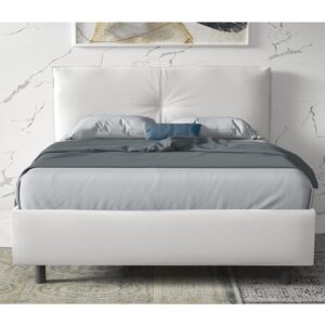 Malvern Leather King Size Bed In White