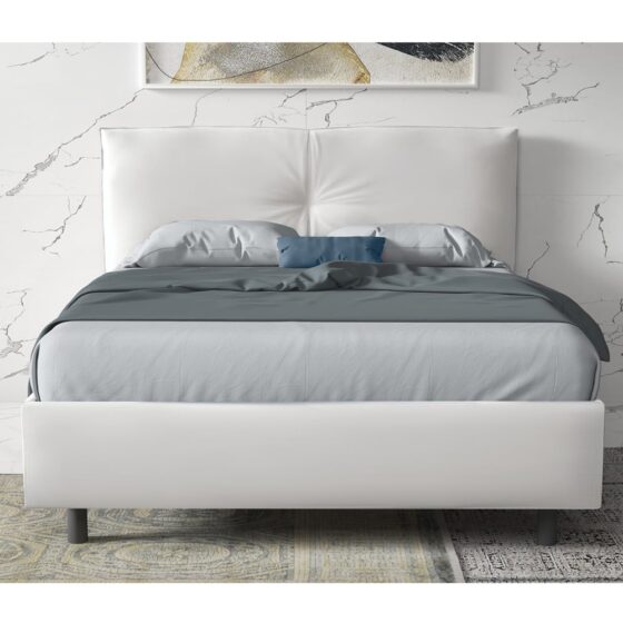 Malvern Leather King Size Bed In White
