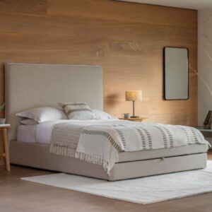 Norton Fabric Double Bed With 2 Drawers In Natural