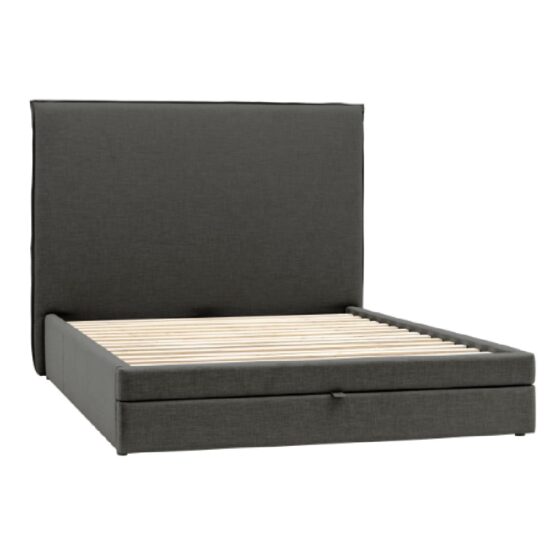 Norton Fabric King Size Bed With 2 Drawers In Smoke