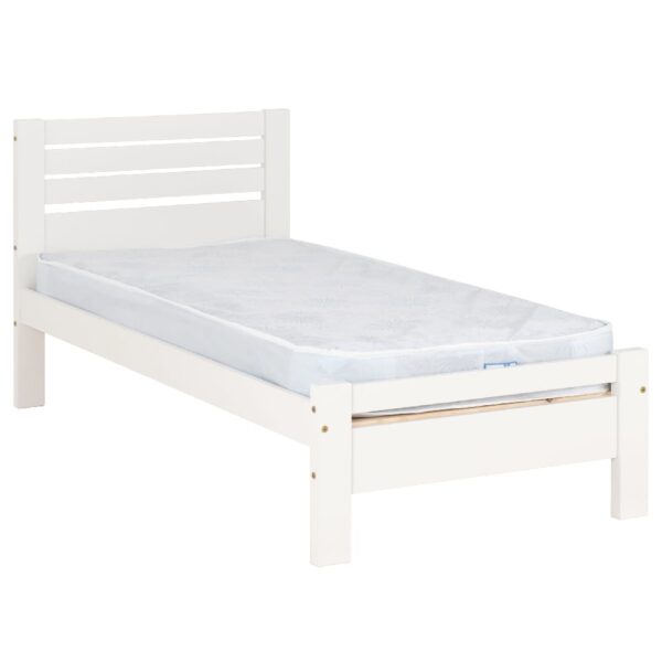 Talox Wooden Single Bed In White