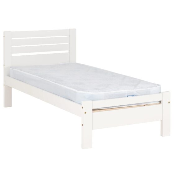 Talox Wooden Single Bed In White