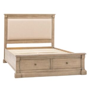 Valletta Wooden Super King Size Bed With 2 Drawers In Natural
