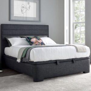 Alton Fabric Ottoman Storage King Size Bed In Slate