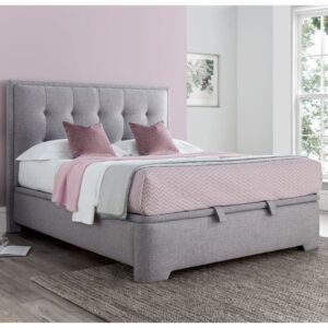 Felton Fabric Ottoman Storage Double Bed In Grey