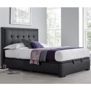 Felton Fabric Ottoman Storage King Size Bed In Slate